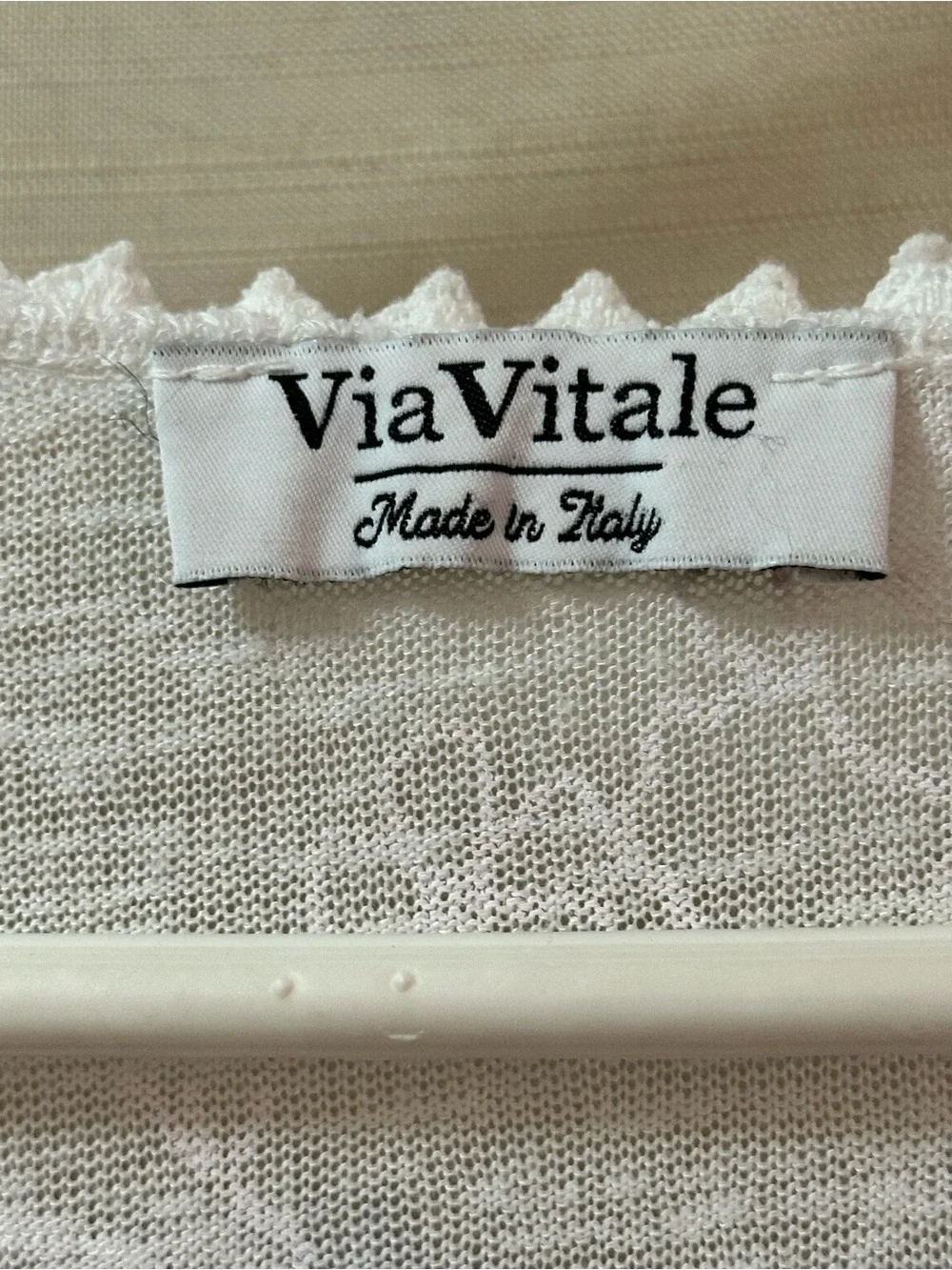 ViaVitale Floral Crochet Hem Top White Italian Viscose Boho Cottagecore M - Picture 3 of 7